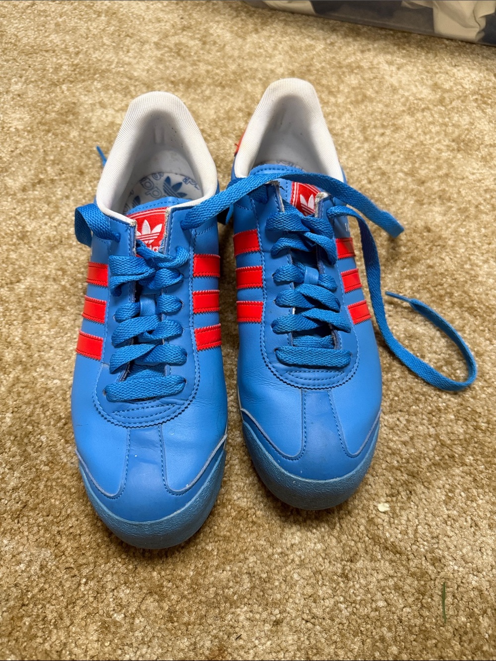 adidas Blue Athletic Sneakers with Red Stripes